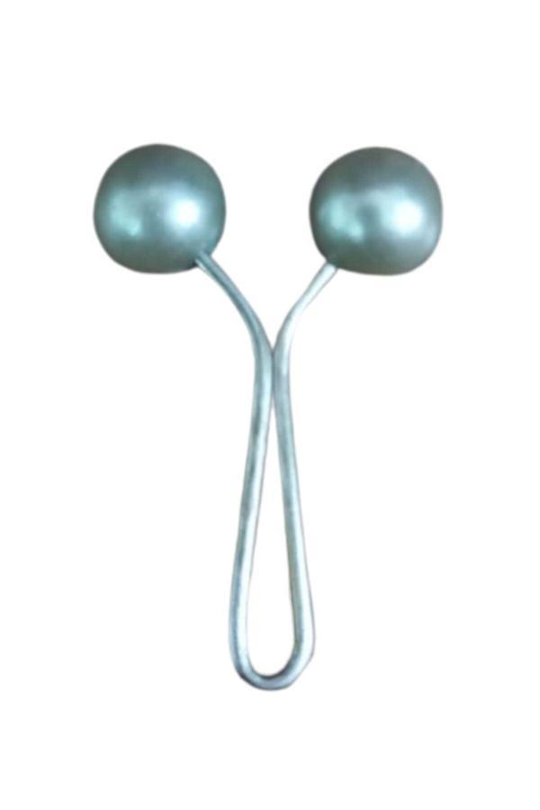 Eşarp Klipsi Top Model Düz Gri 1 Adet - Image 1