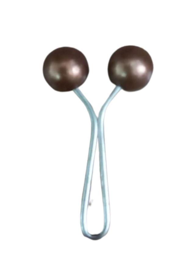 Eşarp Klipsi Top Model Düz Kahverengi 1 Adet - Image 1