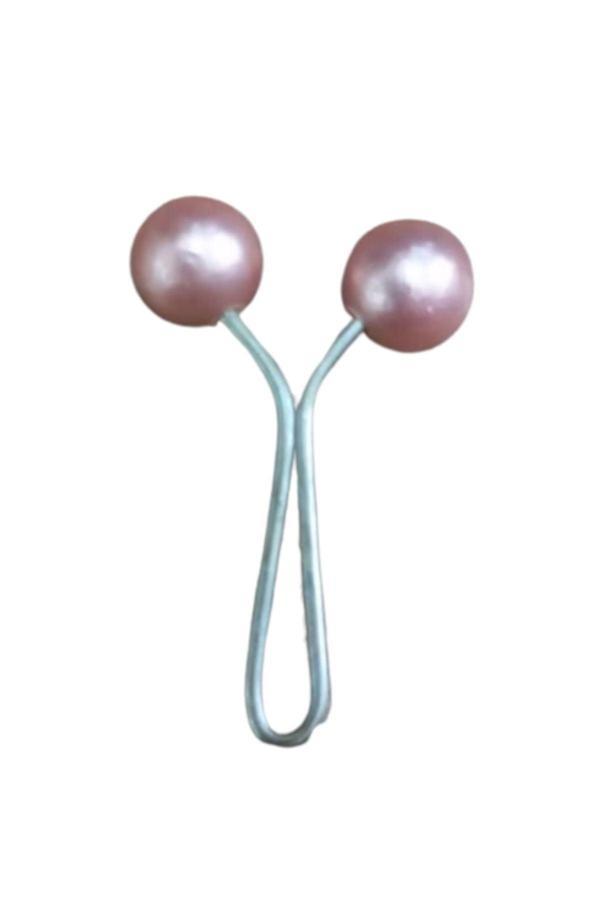 Eşarp Klipsi Top Model Düz Pudra 1 Adet - Image 1