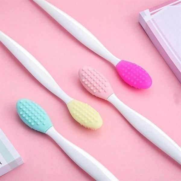 BUFFER® 2 Adet Dudak Fırçası Peeling Etkili Gözenek  Siyah Nokta Temizleyici Akne Giderici Çift Yönl - Image 1