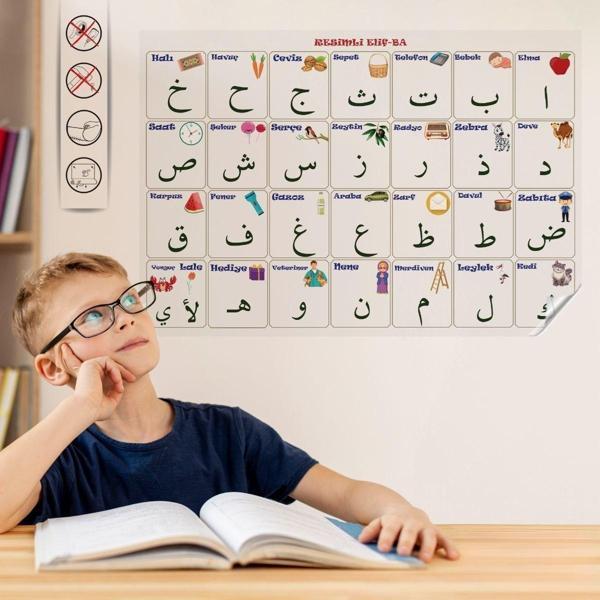 BUFFER® 100x150 cm Statik Kağıt Elif-Ba Öğrenme Tahtası - Image 1