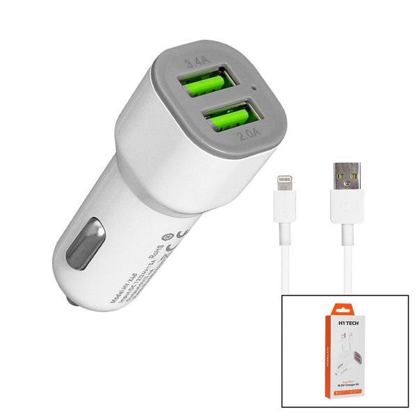 İPHONE - KABLOLU  OTO - ARAÇ ÇAKMAKLIK ŞARJ BAŞLIK SET  3.1A - 155W - 1MT KABLO  HY-X44 (5250) - Image 1