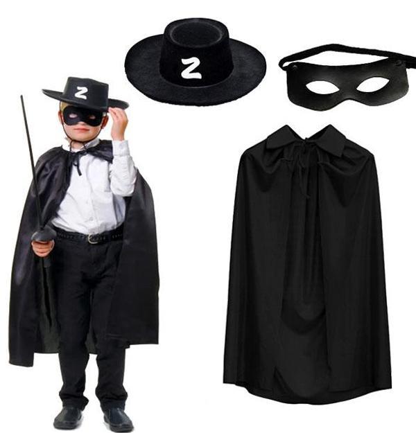 Zorro Pelerin Şapkası ve Maske Seti Çocuk Boy - Image 1