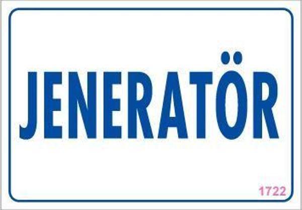 Jeneratör Uyarı Levhası 17,5x25 KOD:1722 - Image 1