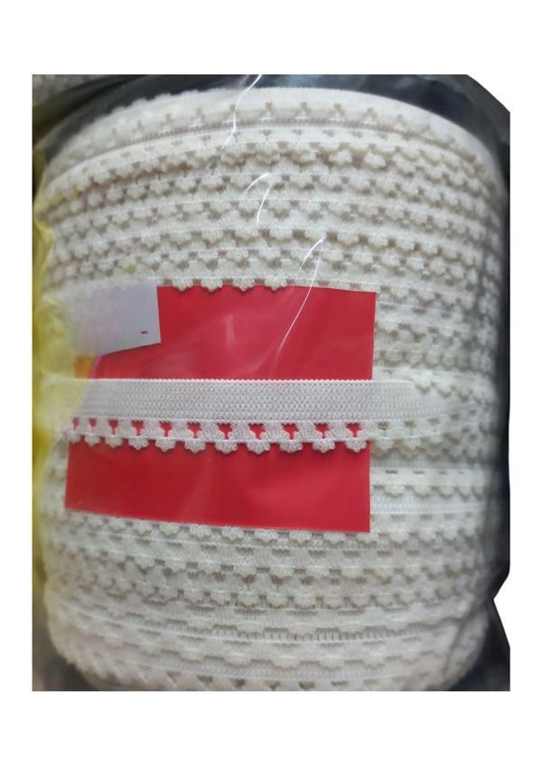Çamaşır Lastiği Dantelli 1 cm 1 Metre Beyaz 2. Model - Image 1