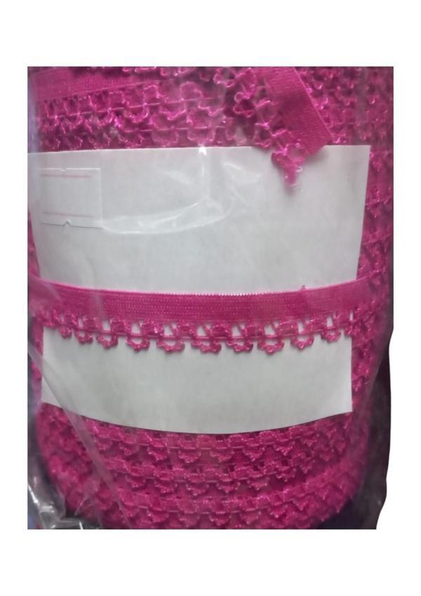 Çamaşır Lastiği Dantelli 1 cm 1 Metre Fuşya - Image 1