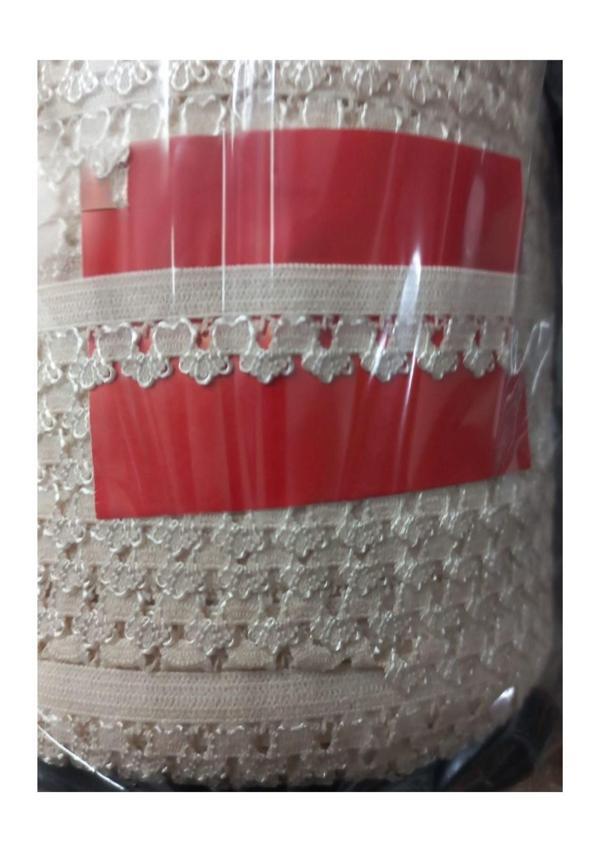 Çamaşır Lastiği Dantelli 1 cm 1 Metre Krem - Image 1
