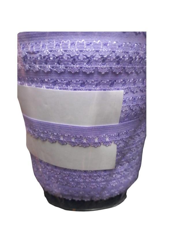 Çamaşır Lastiği Dantelli 1 cm 75 Metre 1 Top Açık Mor - Image 1