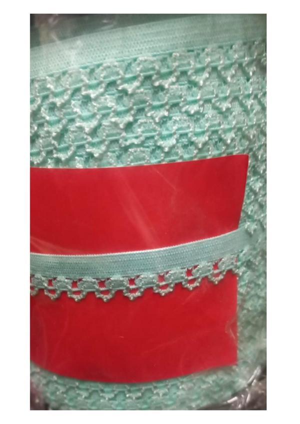 Çamaşır Lastiği Dantelli 1 cm 75 Metre 1 Top Su Yeşili - Image 1