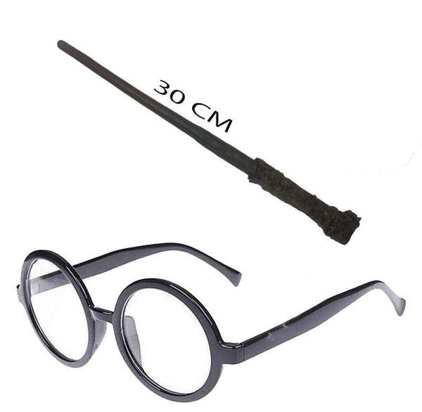Harry Potter Asası ve Siyah Çerçeveli Gözlük Seti - Image 1