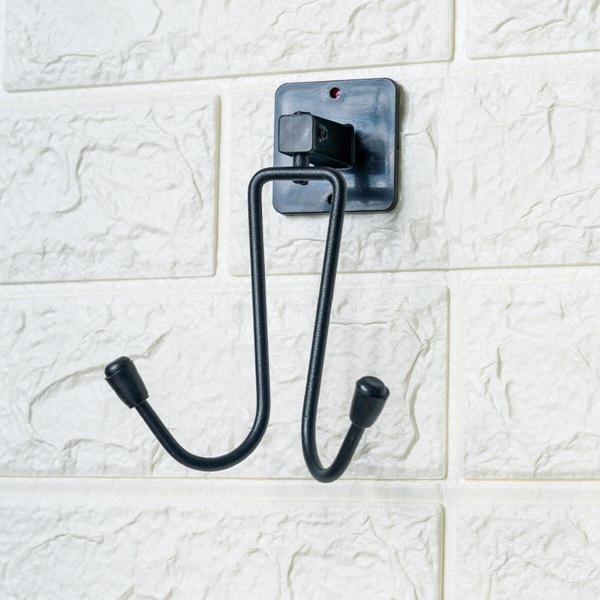 BUFFER® Kendiliğinden Yapışkanlı Siyah Paslanmaz Metal Bornoz ve Havlu Askılığı - Image 1