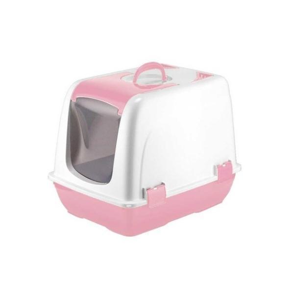 Mikopet Küçük Kapalı Kedi Tuvaleti Pembe - Image 1