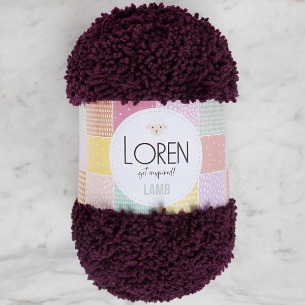 Loren Lamb Patlıcan Moru El Örgü İpi - R015 - Image 1
