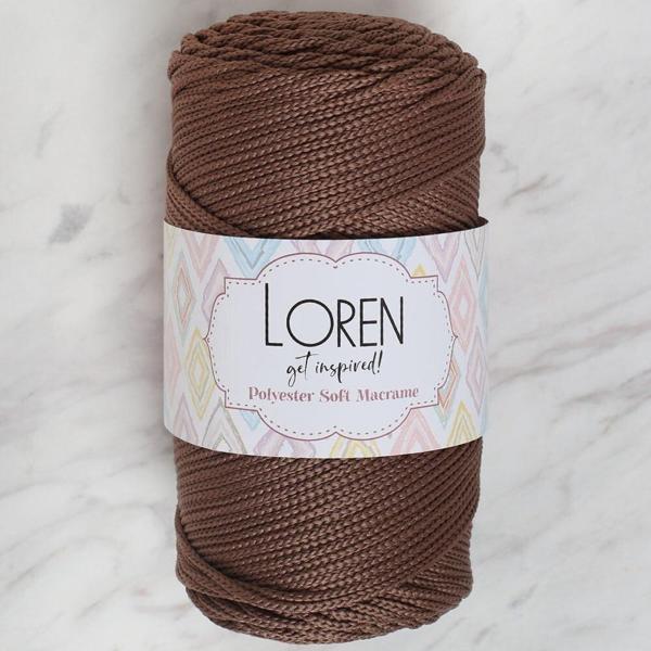 Loren Polyester Soft Macrame Kahverengi El Örgü İpi - LM032 - 34438 - Image 1