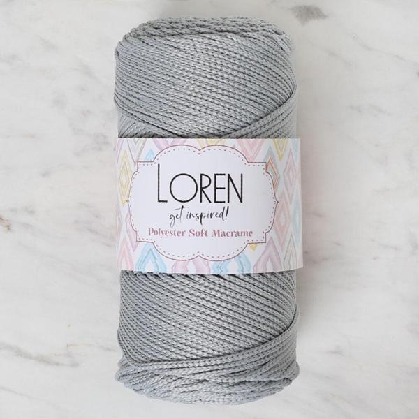 Loren Polyester Soft Macrame Açık Gri El Örgü İpi - LM036 - 34441 - Image 1