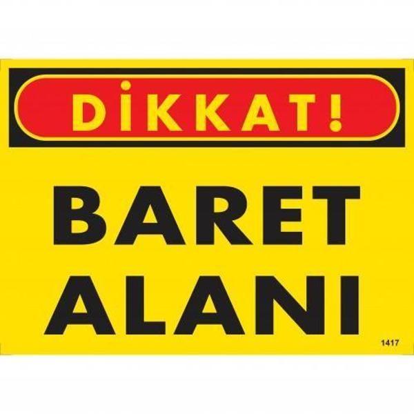 Dikkat Baret Alanı Uyarı Levhası 25x35 KOD:1417 - Image 1