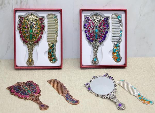 Kelebek Ayna Ve Tarak Seti Küçük Boy  - Image 1