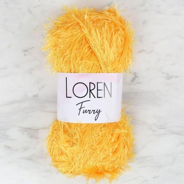 Loren Furry Hardal Sarısı El Örgü İpi - RF075 - 34063 - Image 1