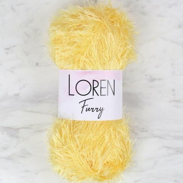 Loren Furry Sarı El Örgü İpi - RF048 - 34059 - Image 1