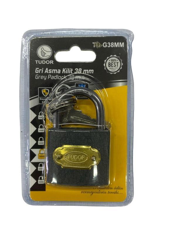 Ennalbur Tudor 38 mm Kısa Gri Asma Kilit - Image 1