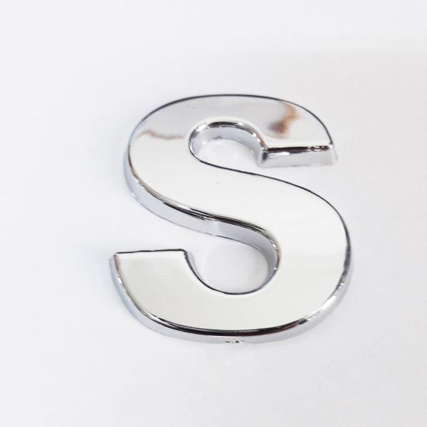 Cemax S Harfi  3,75 cm Krom Yapışkanlı - Image 1