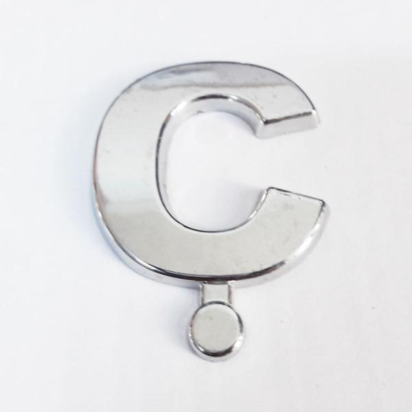 Cemax Ç Harfi  3,75 cm Krom Yapışkanlı - Image 1