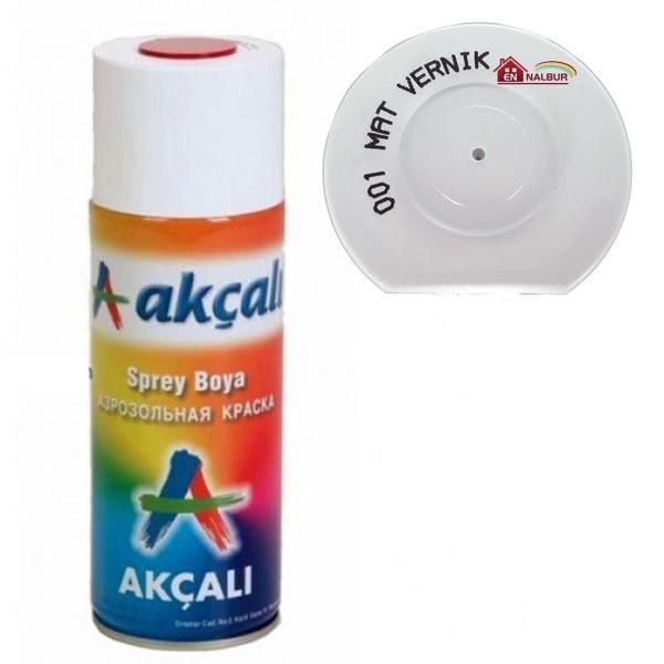 Akçalı Sprey Boya 400 001 Mat Vernik - Image 1