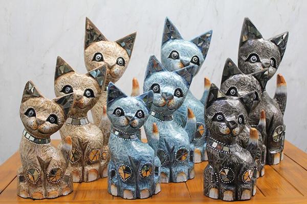 Ahşap 3'lü Kedi Seti 40 Cm - Image 1