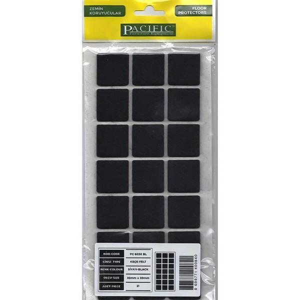 Pacific 6030 BL Yapışkanlı Keçe 30 mm X 30 mm Siyah - Image 1