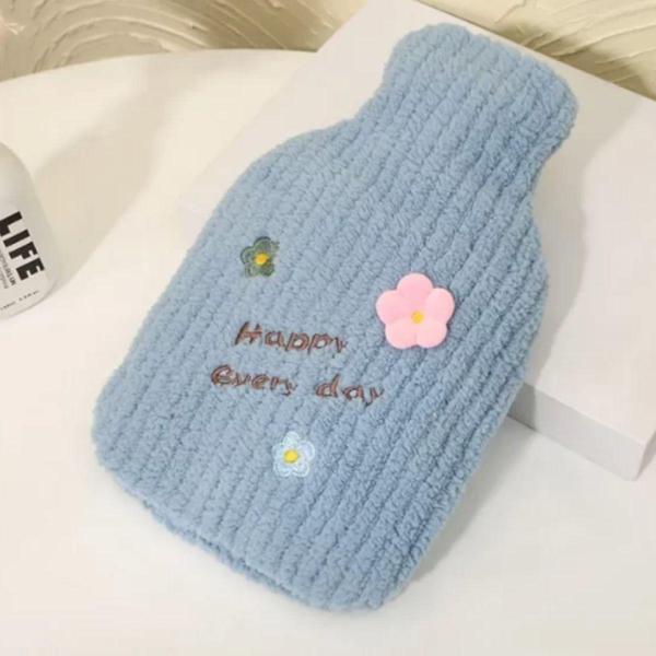 BUFFER® 1 Litre El Geçirmeli Örgülü Sıcak Su Torbası Happy - Image 1