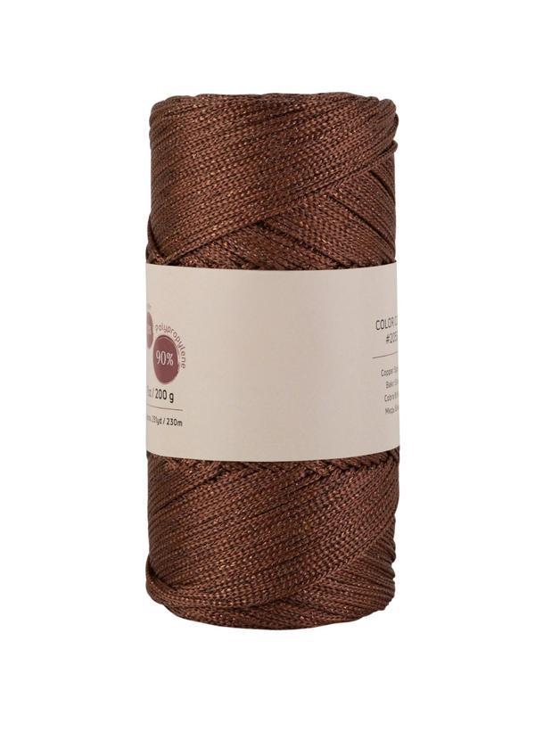 Makrome İpi 3mm  Polyester Kahve Simli - Image 1