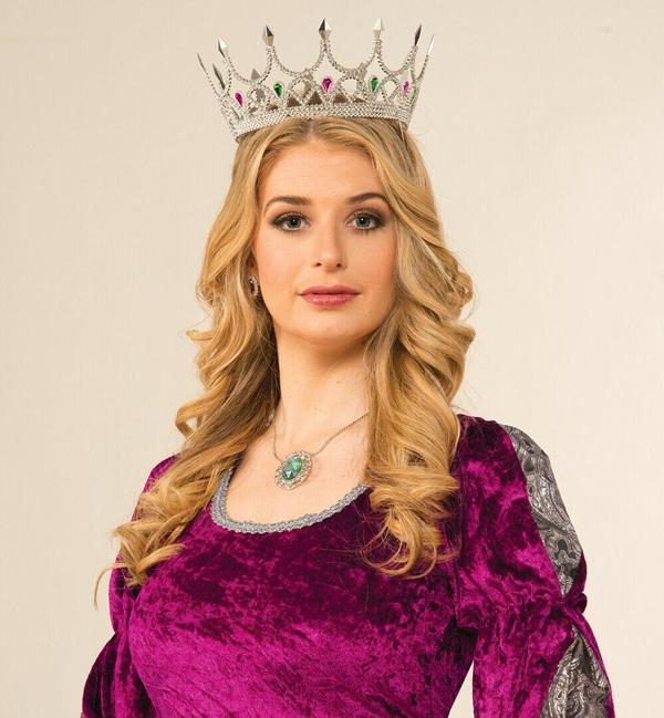 Taşlı Rönesans Kraliyet Gümüş Renk Kraliçe Tacı - Image 1