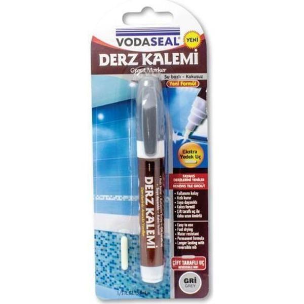 Vodaseal Çift Uçlu Su Bazlı Kokusuz Kalıcı Derz Kalemi Gri - Image 1