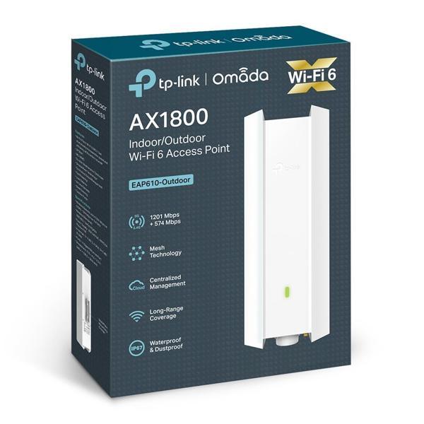 TP-LINK OMADA EAP610-OUTDOOR AX1800 DUAL BAND WIFI6 1XGBIT RJ45 574MBPS/2.4GHZ/1201MBPS/5GHZ ACCESS POINT (ADAPTÖRLÜ) - Image 1