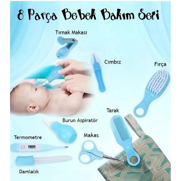 8 Parça Bebek Bakım Seti Mavi Renk - Image 1