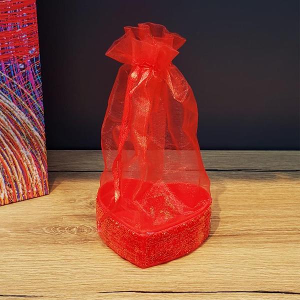 Kırmızı Kalpli Tül Kese - Image 1