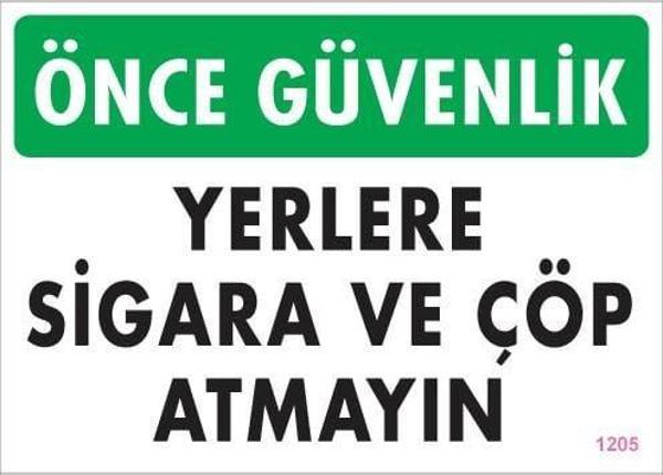 Sigara ve Çöp Atmayın Uyarı Levhası 25x35 KOD:1205 - Image 1