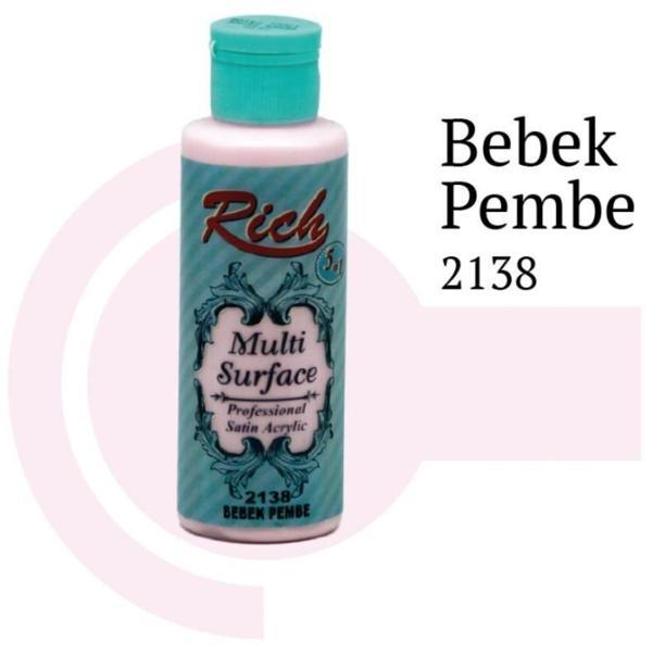 Rich Multi Surface 2138 Bebek Pembe Akrilik Boya 120 cc - Image 1