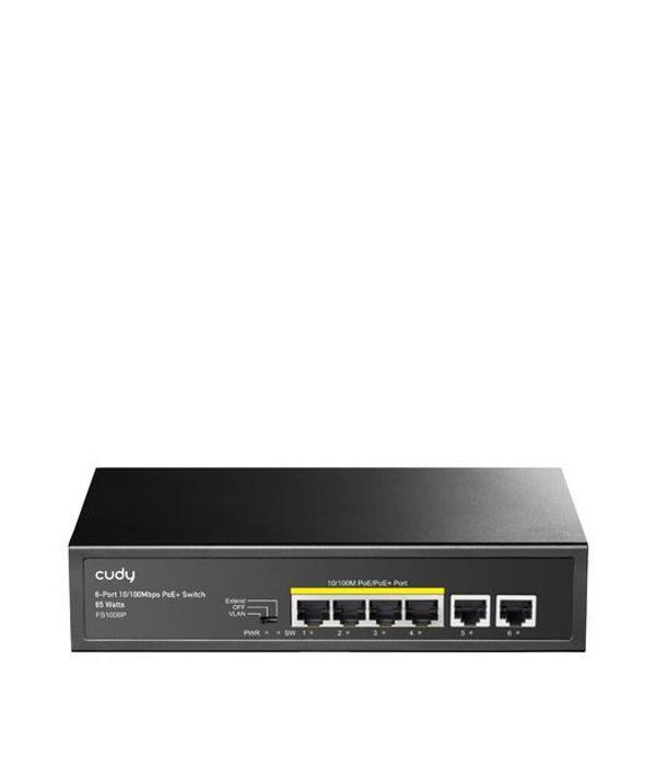 CUDY 6-Port 10/100M PoE+ Switch 60W - Image 1