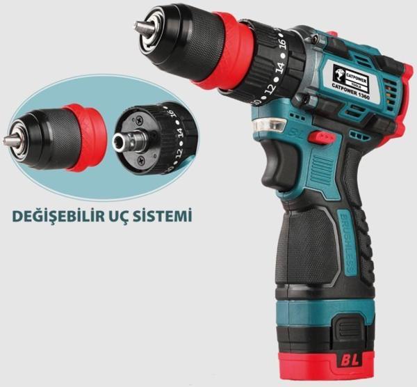 Cat Power 1360 Akülü Vidalama Makinesi 16 V 2,0 Ah - Image 1