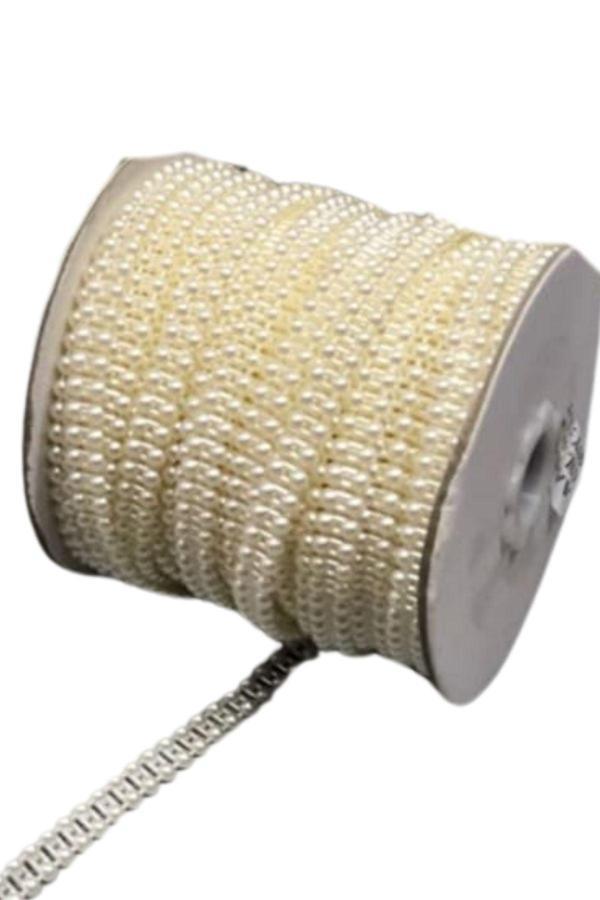 Dikilebilir Sıralı İnci En 1 cm Krem 1 Metre - Image 1