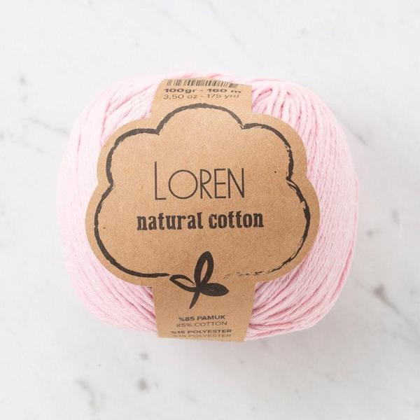 Loren Natural Cotton Pembe El Örgü İpi - R094 - 33910 - Image 1
