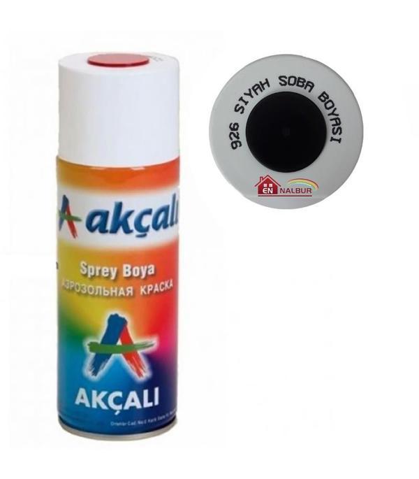 Akçalı Sprey Boya 400 ml 926 Siyah Soba Boyası - Image 1