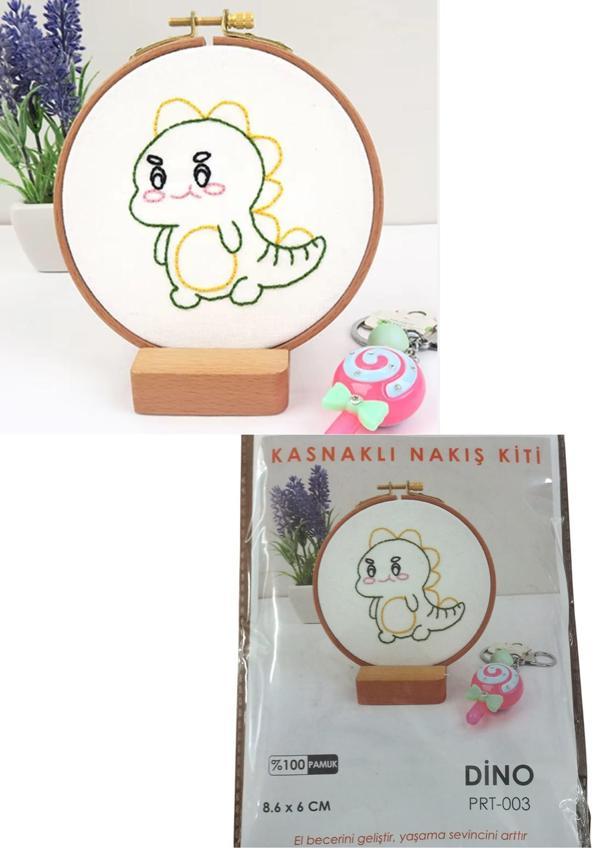 Nakış Kitleri Kasnaklı 8.6 X 6 cm Dino - Image 1