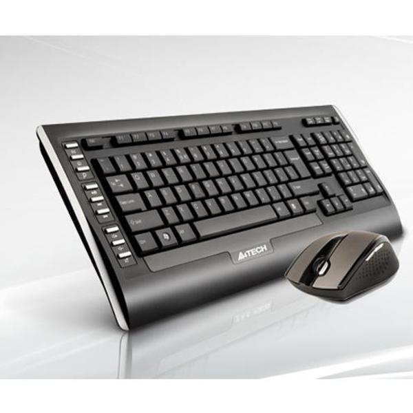 A4 TECH 9300F Q Kablosuz Usb Siyah Lux Multimedya Klavye/Mouse Set - Image 1