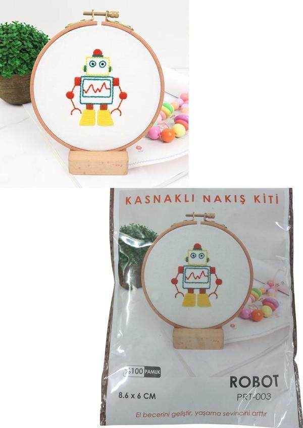 Nakış Kitleri Kasnaklı 8.6 X 6 cm Robot - Image 1
