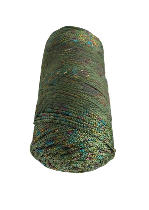 Makrome İpi 3mm Polyester Haki Simli - Image 1