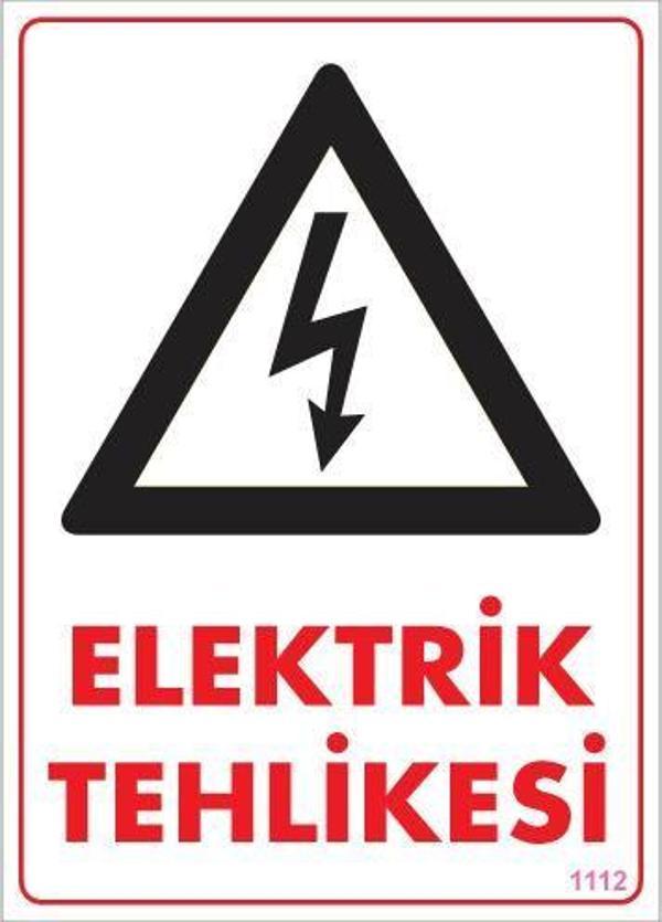 Elektrik Tehlikesi Uyarı Levhası 25x35 KOD:1112 - Image 1