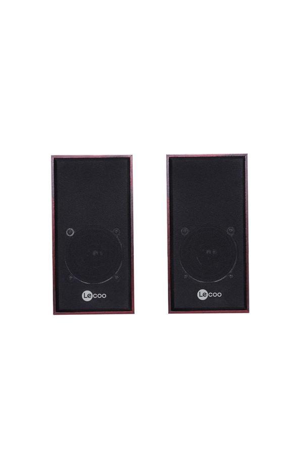 LENOVO DS105 LECOO Kompakt Masaüstü Ahşap 5W RGB Aydınlatmalı Usb+3.5mm Jacklı Siyah Hoparlör - Image 1