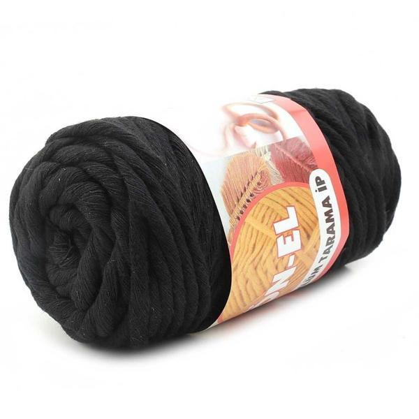 Pamuk Makrome 4 mm İp Siyah - Image 1